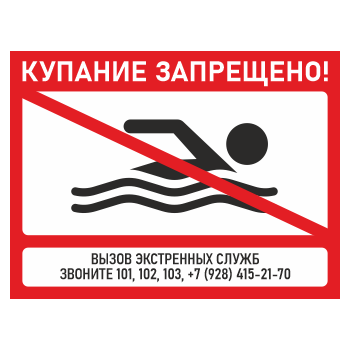 Знак «Купание запрещено!», БВ-01